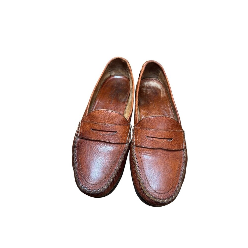 Bragano by Cole Haan Men's Penny Loafers Brown Leather Size 8 Made in Italy